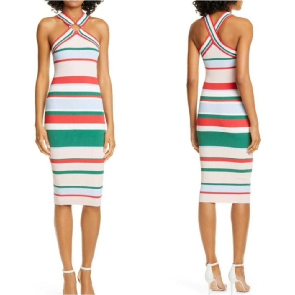 Ted Baker Striped Knit Bodycon Dress sz 2